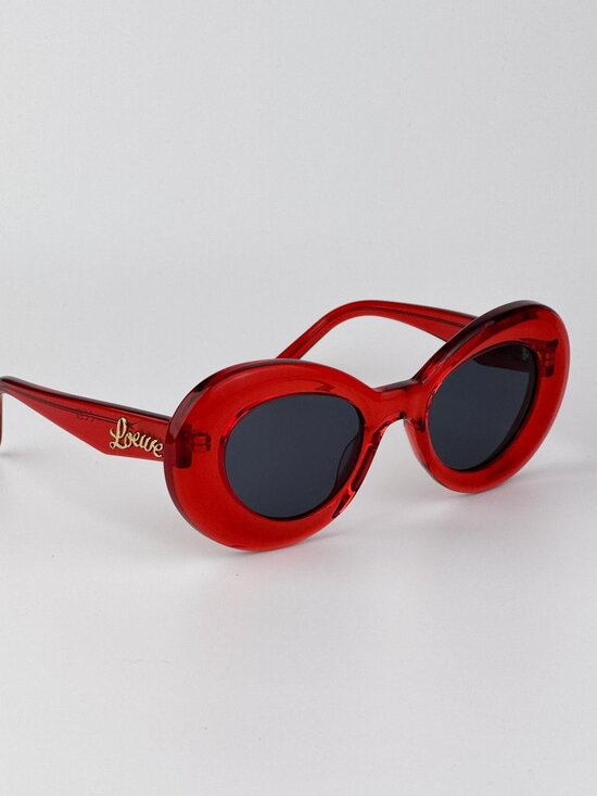 Loewe LW40112I CURVY 66V Butterfly Sunglasses – Shiny Transparent Red / Blue main image 6